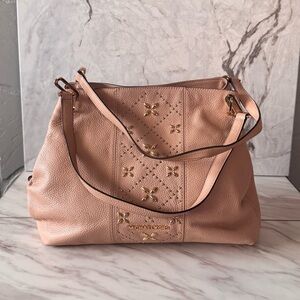 Michael Kors Soft Pebbled Leather Shoulder Bag – Blush Pink Stud Detail